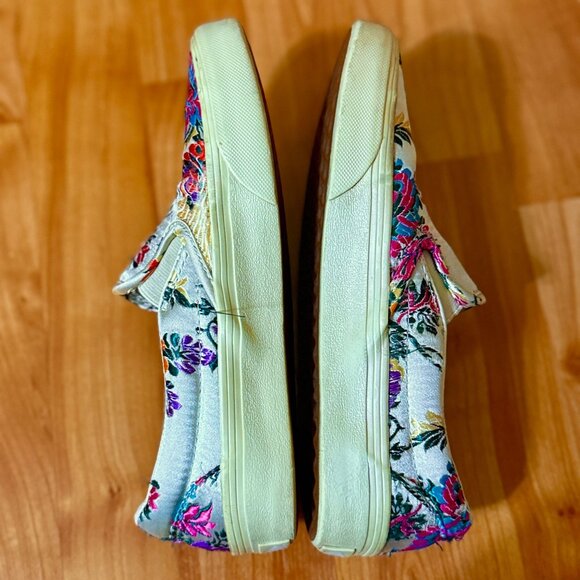 Vans Festival Satin Gold Embroidered Slip-On Shoes Men 5 Women 6.5 Sanitized - Picture 5 of 10